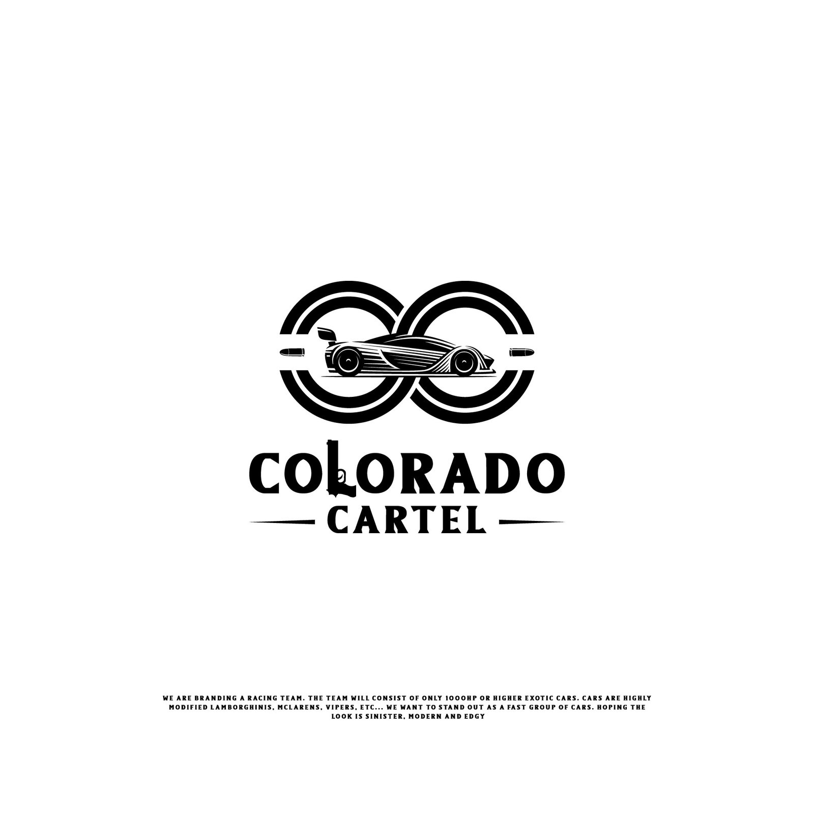 Professional car racing and motorsports logo