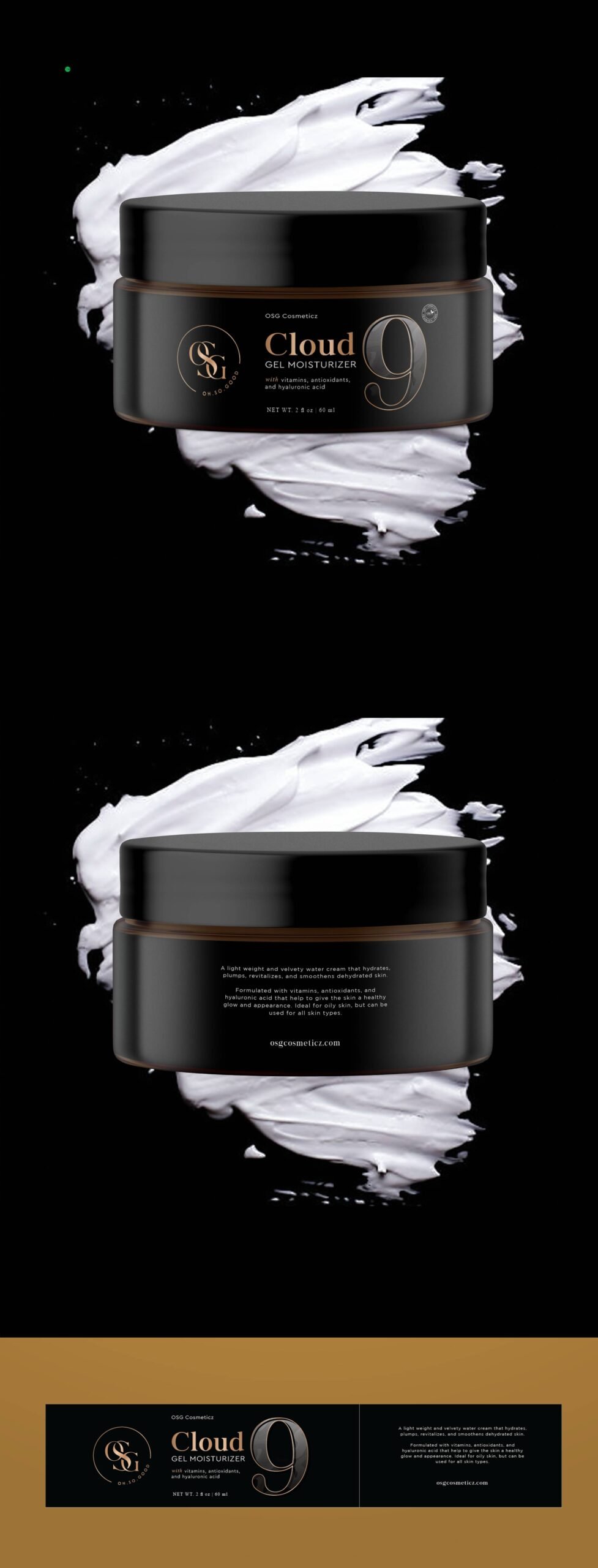 Skincare product label and packaging design