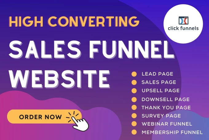 I will build clickfunnels landing page, sales funnel website in click funnel