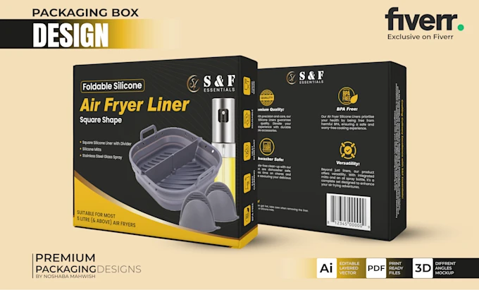 I will do product packaging, box packaging, and label design