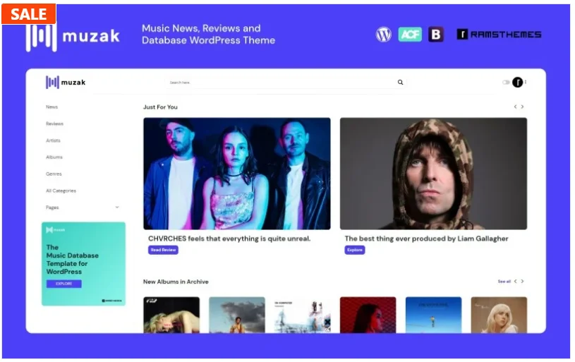 MUZAK – Music News, Reviews, Blog and Database WordPress Theme