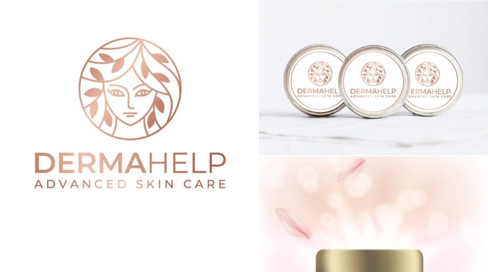 Beauty skin care logo and product label design