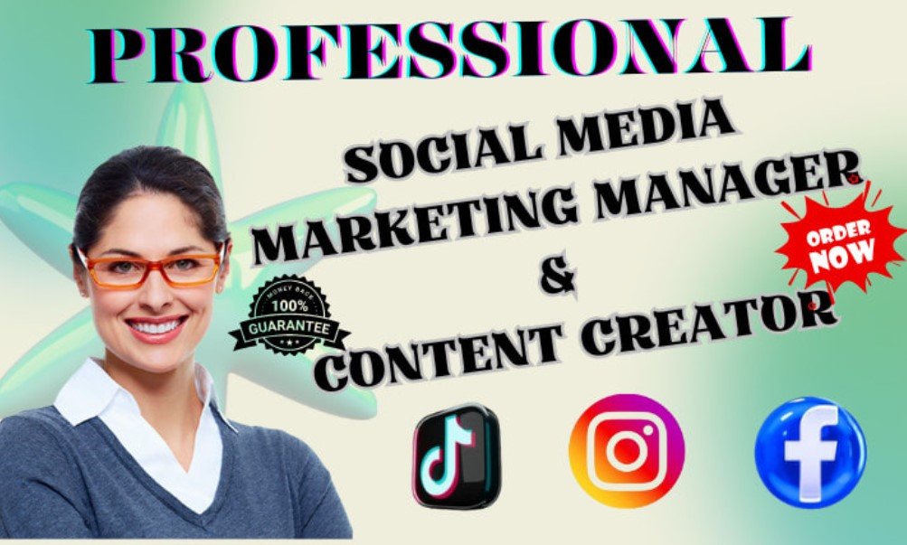 I will be your social media marketing manager and content creator