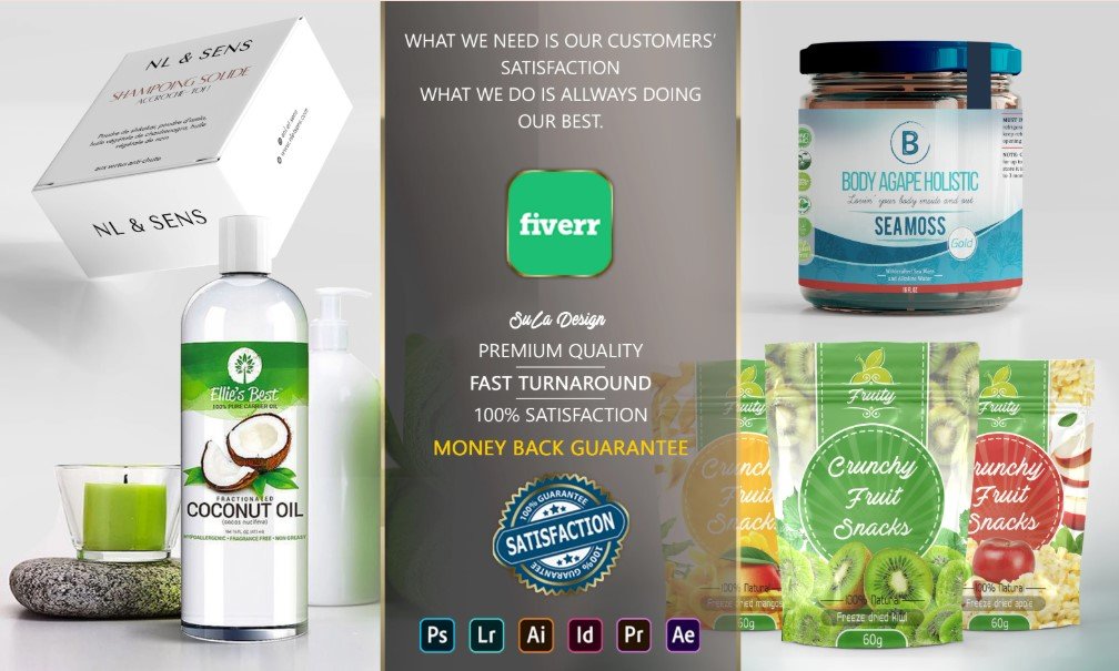 You will get organic product packaging or label design