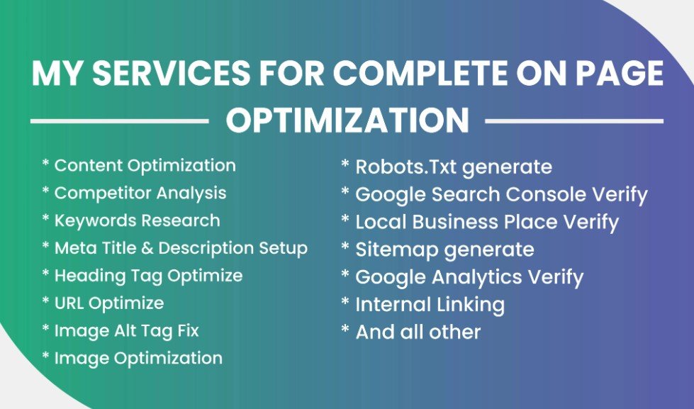 I will do best optimize on page SEO for your website