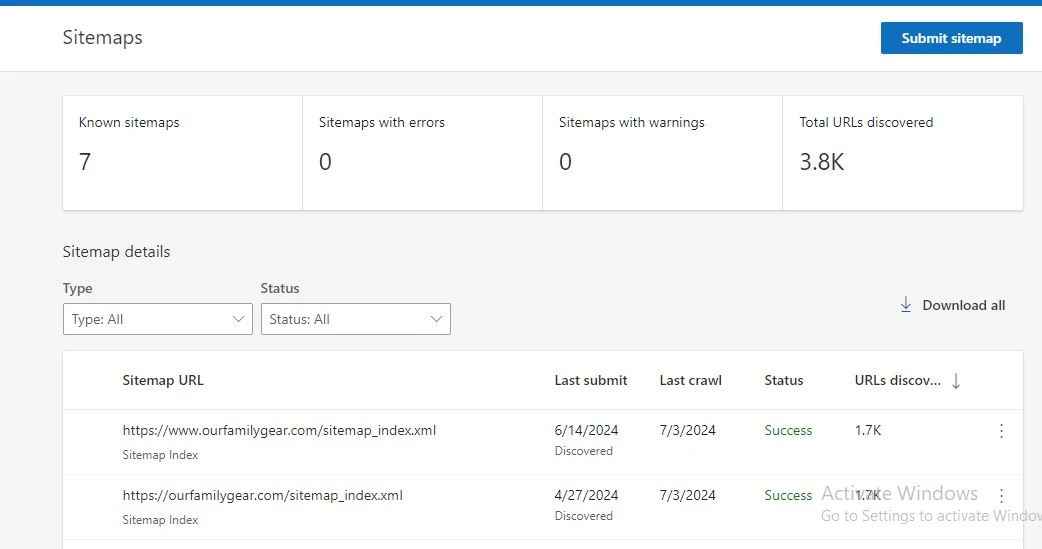 I will google search console, analytics, bing webmaster tool update