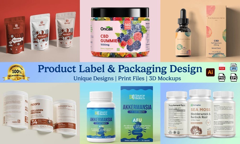 You will get organic product packaging or label design